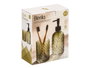 Berilo Lot de 2 Distributeurs Verre 410 ml Salle de Bain Vert Diamant 16x20x8 cm (Set de 12)
