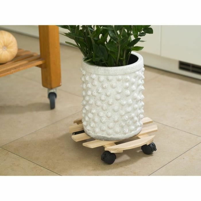 Nature Tablette à roulettes pour plantes - Sapin - Jaune