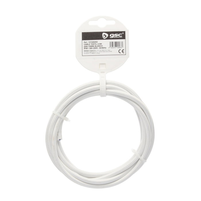 GSC Evolution Câble textile Blanc 2,5M (2x0.75mm) GSC Evolution Câble textile Blanc 2,5M (2x0.75mm)