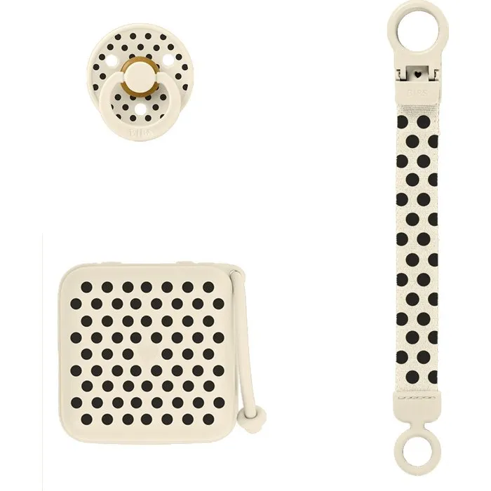 Bibs Coffret cadeau bébé Polka Soothe & Go T2 - Ivory Black Bibs Coffret cadeau bébé Polka Soothe & Go T2 - Ivory Black
