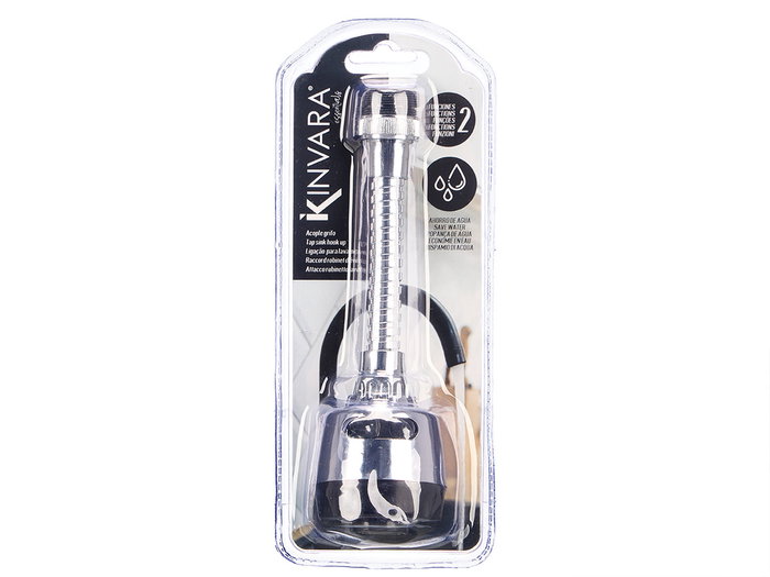 Kinvara Acople de Grifo Grande pour Fregadero 15x3.5x13.5 cm Métal Plastique Argent Noir (Set de 24)