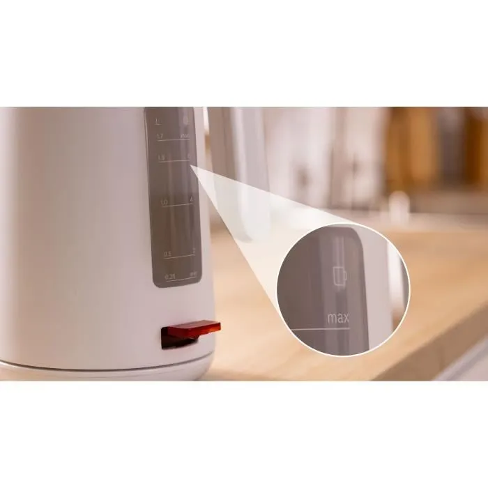 Bosch TWK2M161 MyMoment Bouilloire électrique 1.7L 2400W Blanche Mate, indicateur de tasses, niveau d'eau visible, filtre anti-calcaire, arrêt automatique