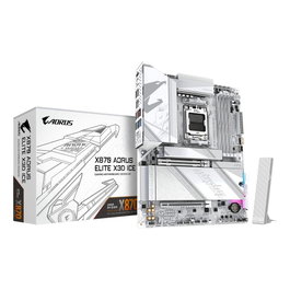 Gigabyte X870 Aorus Elite X3D ICE Carte mère ATX AMD AM5 DDR5 Wi-Fi 7 USB4 Blanc