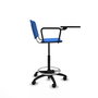 Tabouret Taburete Robledo Pivotant Chlorure de polyvinyle Bleu Structure polyamide noire Non applicable Sans appui-tête Roulettes en nylon 50 mm