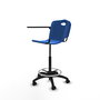 Tabouret Taburete Robledo Pivotant Chlorure de polyvinyle Bleu Structure polyamide noire Non applicable Sans appui-tête Roulettes en nylon 50 mm