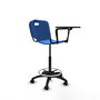 Tabouret Taburete Robledo Pivotant Chlorure de polyvinyle Bleu Structure polyamide noire Non applicable Sans appui-tête Roulettes en nylon 50 mm