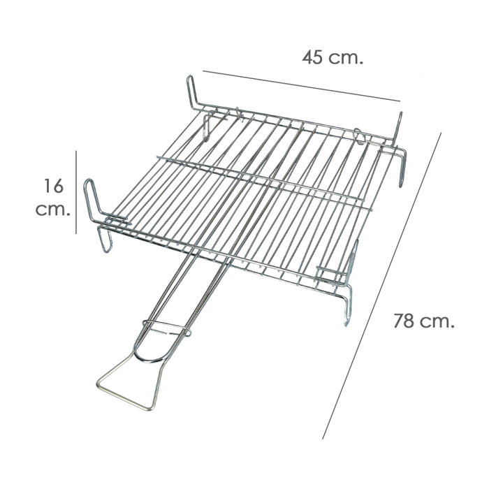 SATURNIA Grille de barbecue double Nº 5 45x45 cm. chromée SATURNIA Grille de barbecue double Nº 5 45x45 cm. chromée