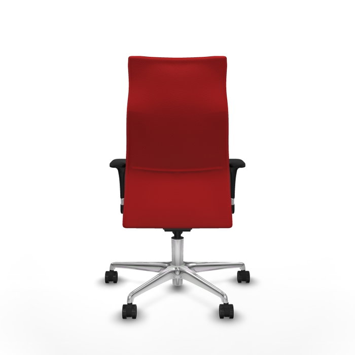 Piqueras Y Crespo Sillón Albacete Rouge avec mécanisme Synchro et base aluminium