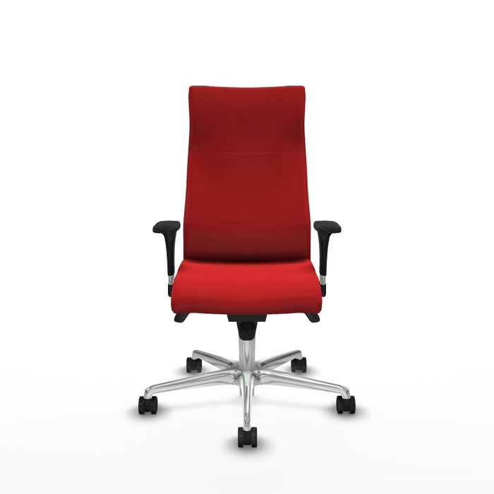 Piqueras Y Crespo Sillón Albacete Rouge avec mécanisme Synchro et base aluminium
