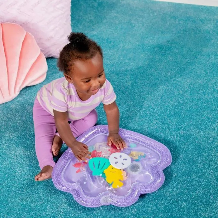 Disney Baby Tapis d'eau sensoriel gonflable Ariel La Petite Sirène Bright Starts - Jeu d'éveil pour bébé 0-12 mois - Facile à nettoyer et pliable