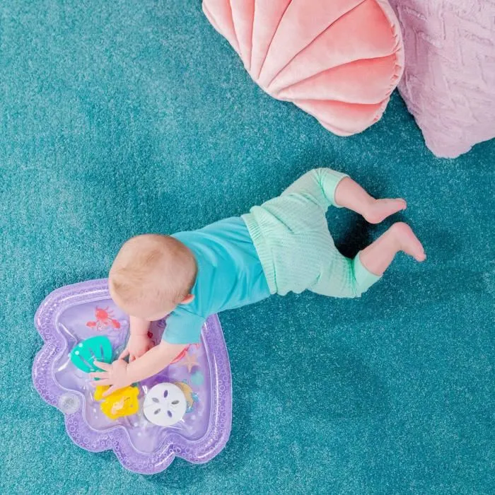 Disney Baby Tapis d'eau sensoriel gonflable Ariel La Petite Sirène Bright Starts - Jeu d'éveil pour bébé 0-12 mois - Facile à nettoyer et pliable