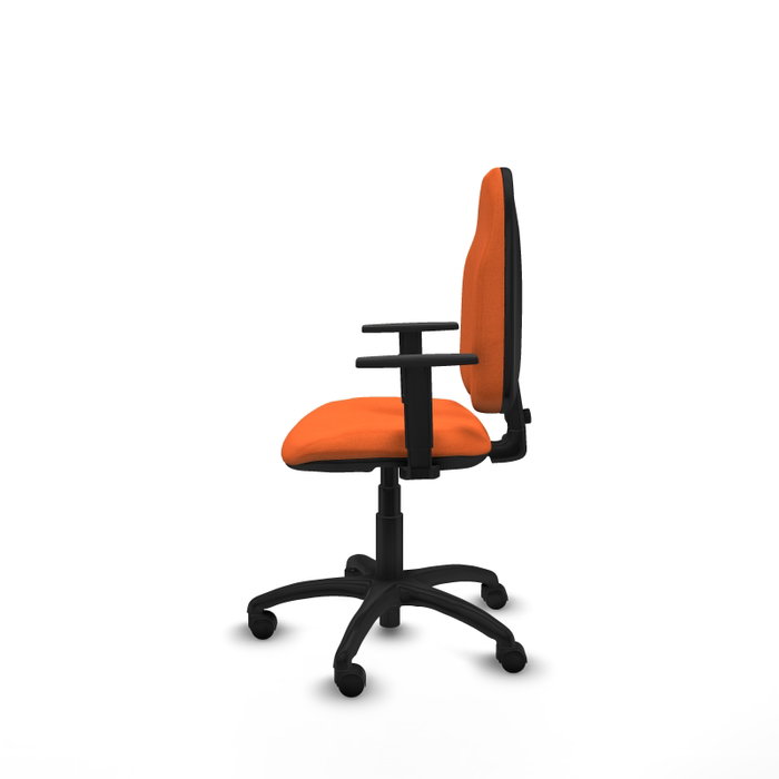 PIQUERAS Y CRESPO Chaise de bureau Algarra, tissu orange, accoudoirs 1D