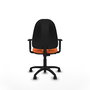 PIQUERAS Y CRESPO Chaise de bureau Algarra, tissu orange, accoudoirs 1D