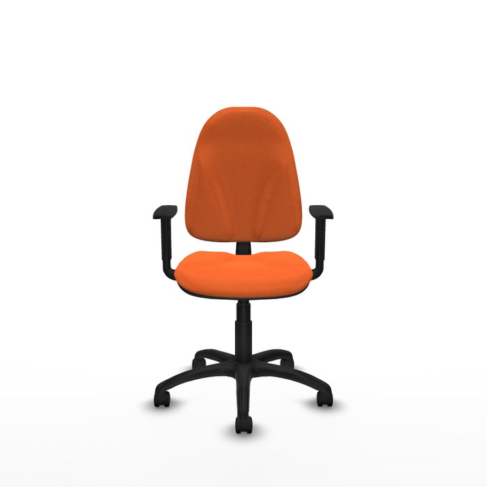 PIQUERAS Y CRESPO Chaise de bureau Algarra, tissu orange, accoudoirs 1D