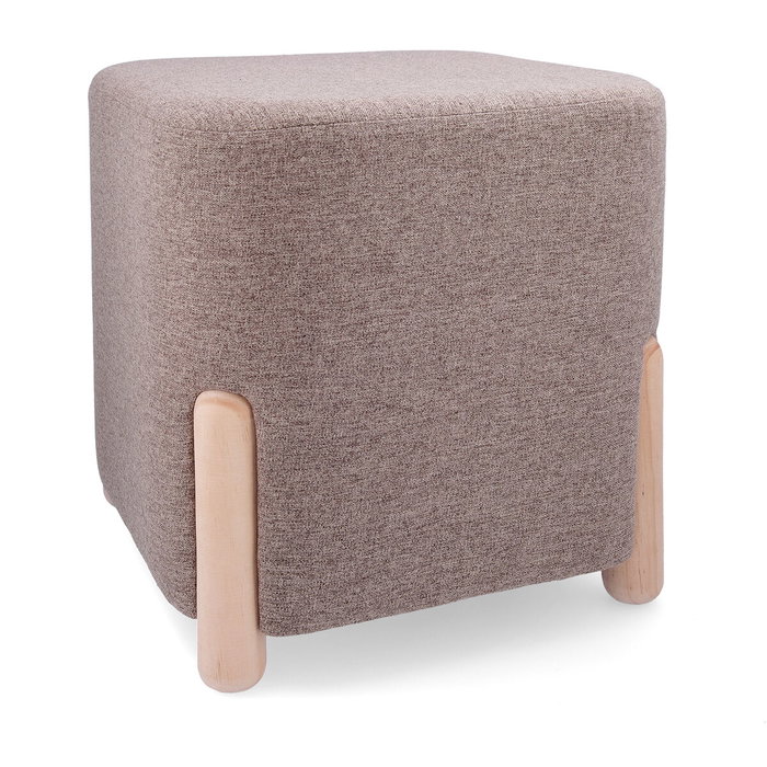 Vinthera Pouf Carré Moa Marron 34x34x38 cm Bois - Lot de 2
