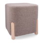 Vinthera Pouf Carré Moa Marron 34x34x38 cm Bois - Lot de 2