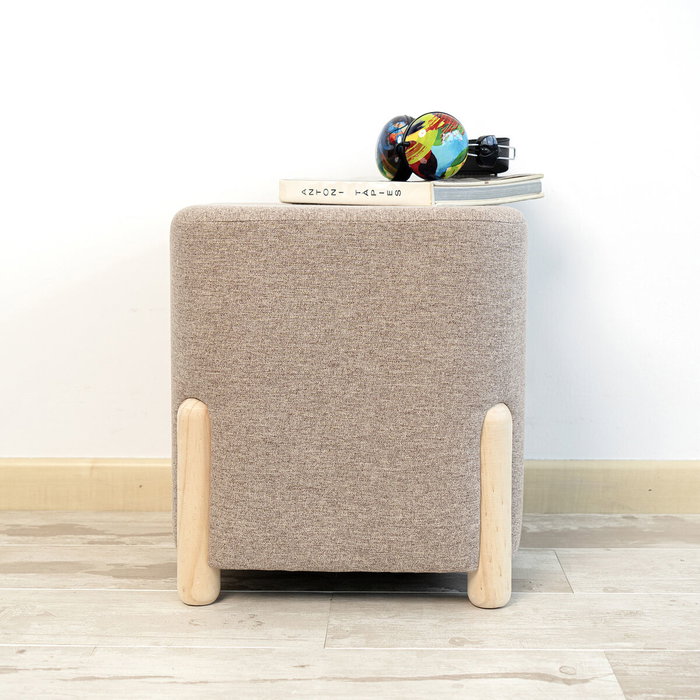 Vinthera Pouf Carré Moa Marron 34x34x38 cm Bois - Lot de 2