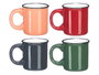 Vessia Tasse à café 90 ml anse noire couleurs sombres assorties 9x6x6 cm (Set de 48)