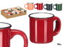 Vessia Tasse à café 90 ml anse noire couleurs sombres assorties 9x6x6 cm (Set de 48)