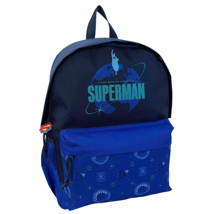 Sac à dos Superman DC Comics 40 cm en polyester, compartiments multiples, porte-bouteille, réglable et adaptables aux chariots