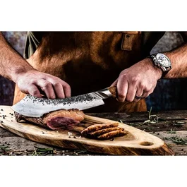 Forged Couteau de boucher Katai en acier VG10 et bois de racine, 25,5 cm
