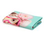 KioKids Toalla Playa Microfibre Turquoise Avec Animaux - 75 x 150 cm, Sac Filet Inclus - Collection Safari Fun