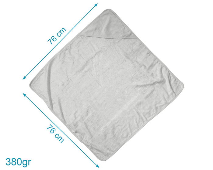 KioKids Serviette de Bain Bébé en Bambou avec Capuche, 76x76 cm, Gris, Extra Douce, Absorbante, OEKO-TEX Standard 100 - Pour Nouveau-Né