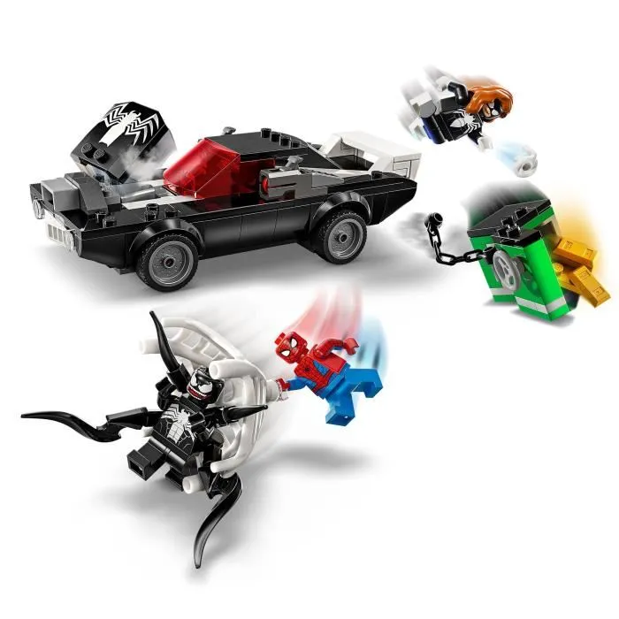 LEGO 76309 Marvel Spider-Man contre le bolide de Venom - Jouet de construction pour enfants des 7 ans - 3 minifigurines et voiture à construire