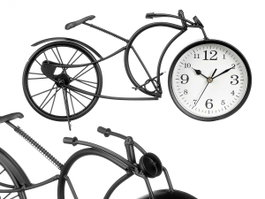 Giftdecor Horloge Forge Vélo Noir Métal 40x19.5x7 cm (Set de 4)