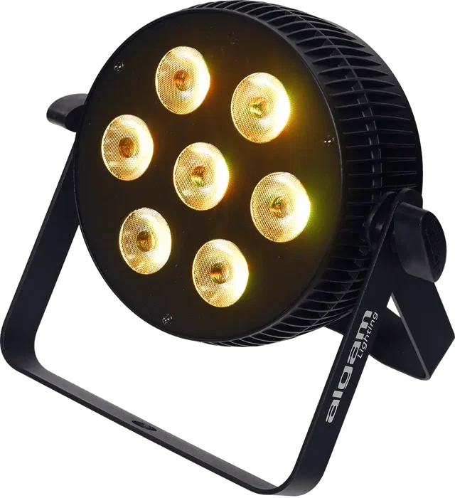 ALGAMLIGHT Projecteur LED 7x10W RGBWAU DMX Slim 48W pour Scène et Spectacle
