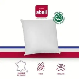 Abeil Oreiller Bio'Mouv 60 x 60 cm en coton biologique certifié Oeko-Tex, moelleux et gonflant