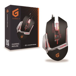 Conceptronic Souris Gaming DJEBBEL 8 Optique 4000 DPI USB 8 Boutons Programmable Noir Argent