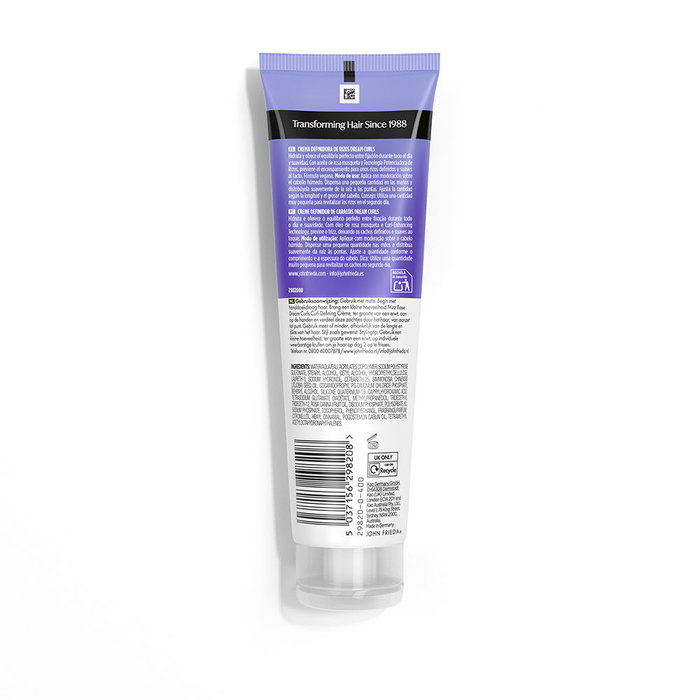 John Frieda Frizz Ease Dream Curls Crème Définissante Anti-Frisottis pour Boucles Types 2A-3C, Hydratation 24h, 150 ml