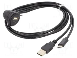 DELOCK Câble USB 2.0 1m noir avec montage sur panneau