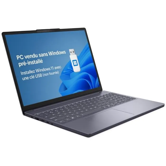 Lenovo IdeaPad Slim 3 15ARP10 PC portable 15.3 WUXGA, AMD Ryzen 7 7735HS, 16 Go RAM, 512 Go SSD, clavier AZERTY, sans système d'exploitation