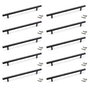 Emuca Lot de 10 poignées pour meubles Orlando, L336mm, entraxe 256mm, Acier, Peint en noir