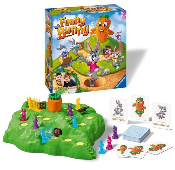 Ravensburger Jeu Funny Bunny - Évite le pont-levis et la grille - Attention à la taupe - dès 4 ans - Multilingue (espagnol, italien, portugais)