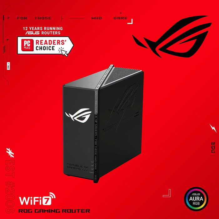 Asus ROG STRIX GS-BE18000 Routeur sans fil Wi-Fi 7 avec switch 7 ports Asus ROG STRIX GS-BE18000 Routeur sans fil Wi-Fi 7 avec switch 7 ports
