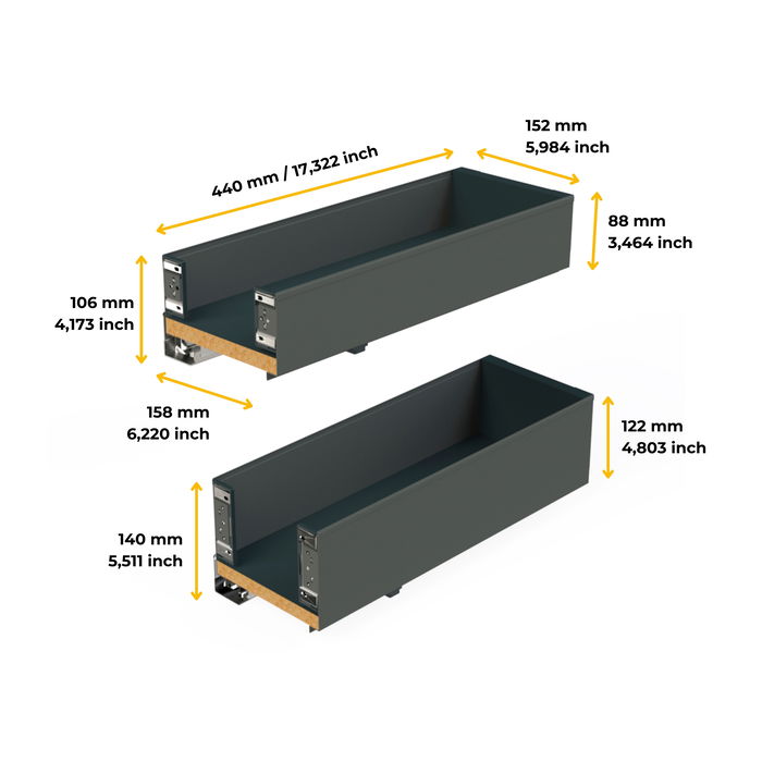 Emuca Porte-bouteilles latéral extractible Titane Simplex avec fermeture amortie, module 200mm, Gris anthracite