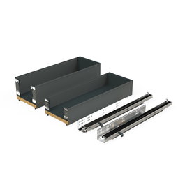 Emuca Porte-bouteilles latéral extractible Titane Simplex avec fermeture amortie, module 200mm, Gris anthracite