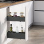 Emuca Porte-bouteilles latéral extractible Titane Simplex avec fermeture amortie, module 200mm, Gris anthracite