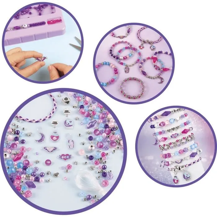 Lansay Coffret Fabrication de Bijoux Enfants Cristaux de Rêve Envoûtants Make It Real - 8 Bracelets, 319 Perles Scintillantes - Dès 8 ans