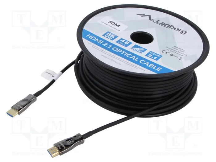 Lanberg Câble HDMI optique actif v2.1 50m 8K 60Hz noir Lanberg Câble HDMI optique actif v2.1 50m 8K 60Hz noir