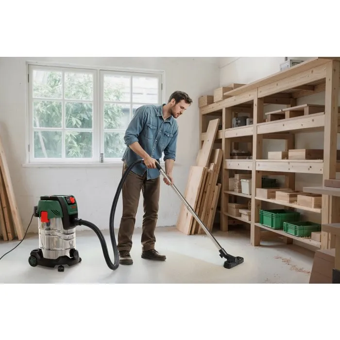 Bosch PAS 30-240PRS Aspirateur universel 1300W - 67 l/s - 240 mbar - Récupérateur 30L inox - Bluetooth