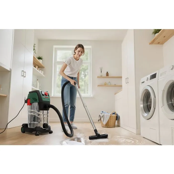 Bosch PAS 30-240PRS Aspirateur universel 1300W - 67 l/s - 240 mbar - Récupérateur 30L inox - Bluetooth