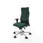 Piqueras Y Crespo Sillón Albacete Vert Bouteille avec Mécanisme Synchrone et Base Aluminium
