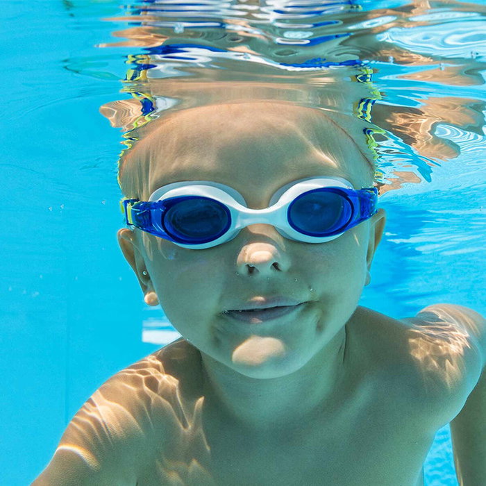 Bestway Lunettes de natation junior avec courroie en silicone, couleurs assorties, anti-buée, +7 ans, plage et piscine 21049