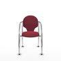 Silla Hellín tapizada con Tela color Granate. Brazos fijos
