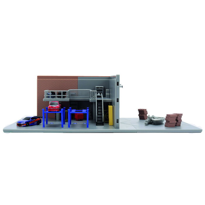Smoby Nano Escenario Garaje de Han Fast & Furious - Jouet de Garage avec 2 Voitures en Métal et Accessoires - Version Espagnol/Portugais