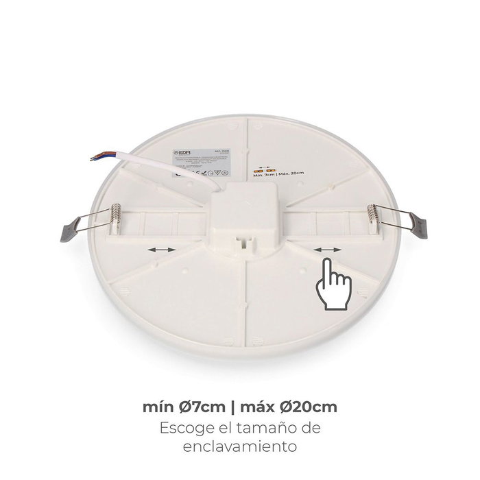 Edm Downlight LED Blanc 24W 1680lm 4000K Encastrable/En Saillie